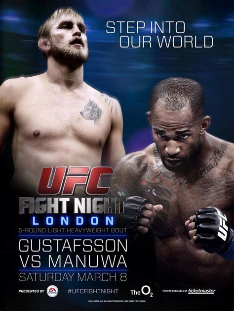 UFC Fight Night 37 full poster pic for 'Gustafsson vs. Manuwa' on March 8 in London - MMAmania.com