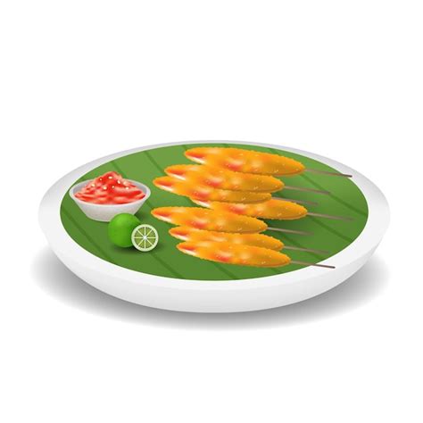 Premium Vector | Sempol ayam indonesian food vector