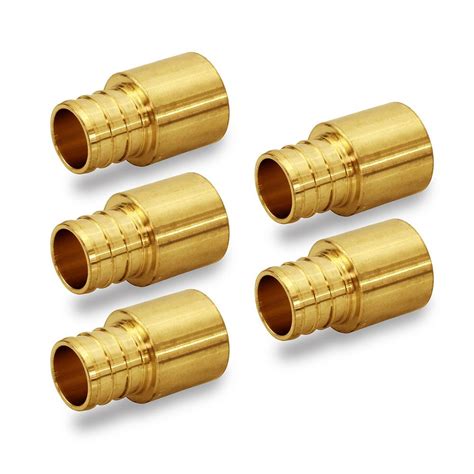The Plumber's Choice 1/2 in. Brass Female Sweat Copper Adapter x 5/8 in. Pex Barb Pipe Fitting ...