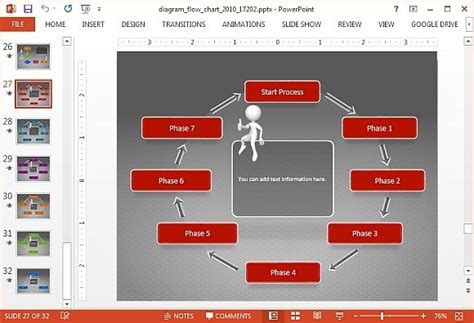 Animated Flow Chart Diagram PowerPoint Template