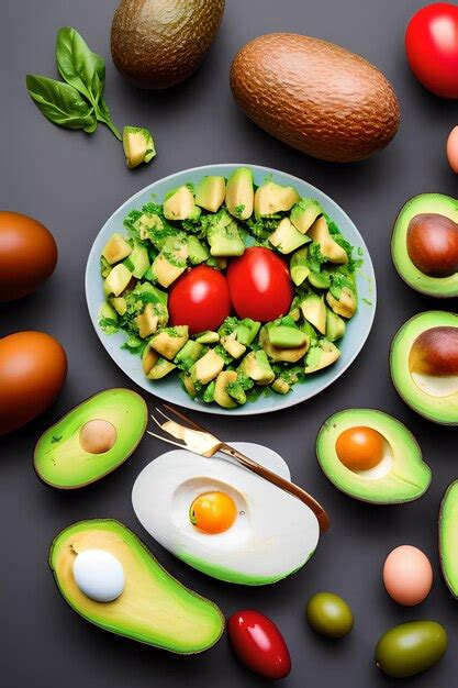 Premium AI Image | healthy food in a cooking table with avocados ...