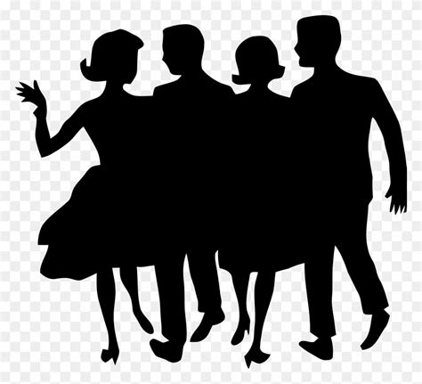 People Clipart Silhouette Group - Group Clipart Black And White - FlyClipart