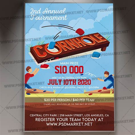 Download Annual Cornhole TournamentTemplate - Flyer PSD | PSDmarket