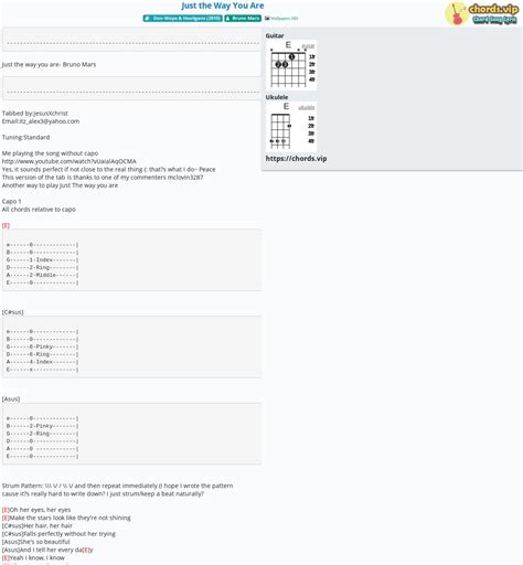 Chord: Just the Way You Are - tab, song lyric, sheet, guitar, ukulele ...