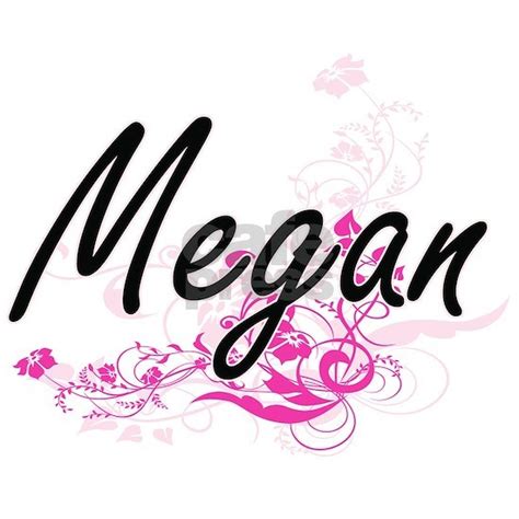 Megan Artistic Name Design with Flowers Dog Tags by Johnny-Rico - CafePress