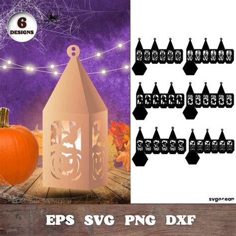 Halloween Lanterns Svg Bundle Paper Cut Files vector for instant ...