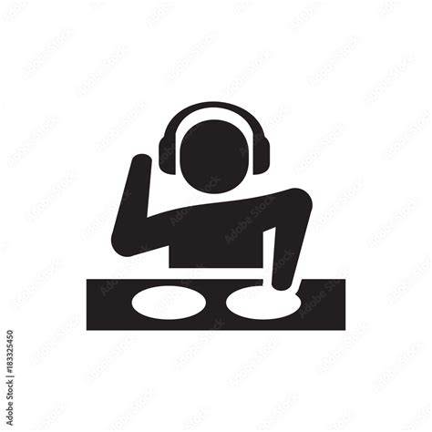 dj icon illustration Stock Vector | Adobe Stock