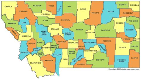 Montana Map With Counties – Map Vector