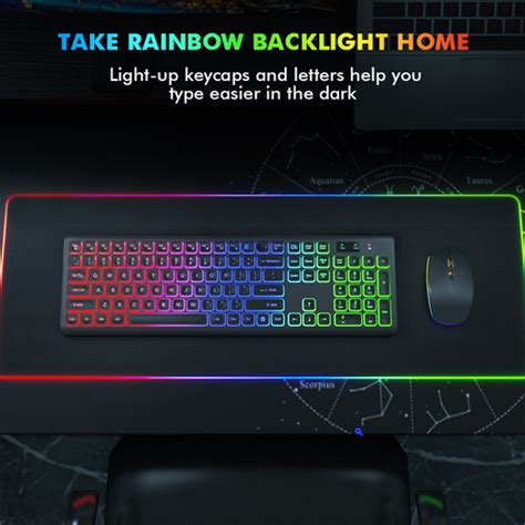 Wireless Keyboard and Mouse Combo - RGB Backlit