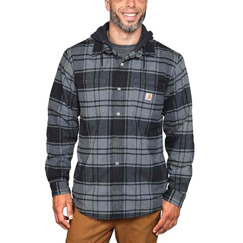 Men's Fleece Lined Hooded Flannel Shirt Factory Sale | bellvalefarms.com