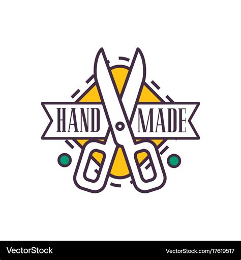 Handmade logo template retro needlework craft Vector Image