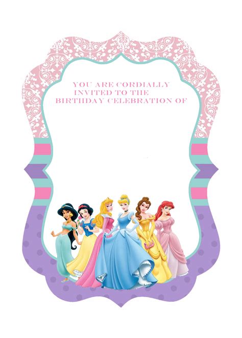 Free Printable Ornate Disney Princesses Invitation | Dolanpedia