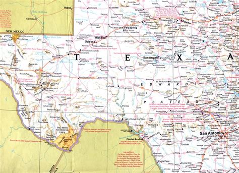 a large map of texas with roads and major cities