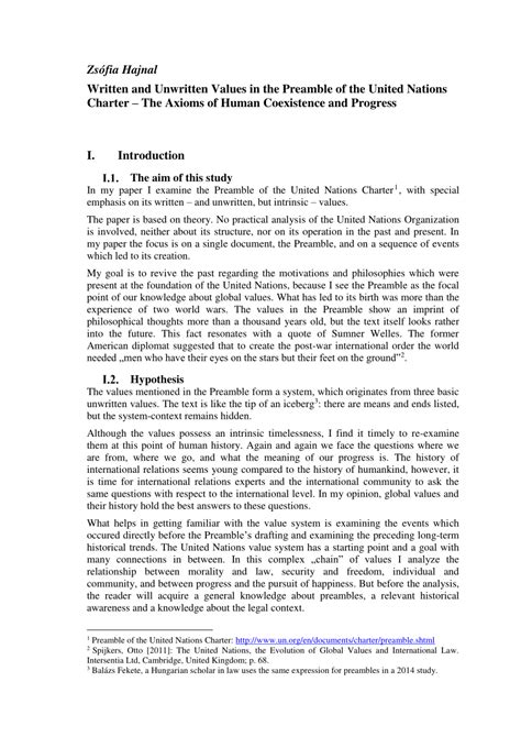 (PDF) Written and Unwritten Values in the Preamble of the United ...