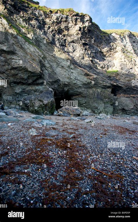 Merlin's Cave, Tintagel Stock Photo - Alamy