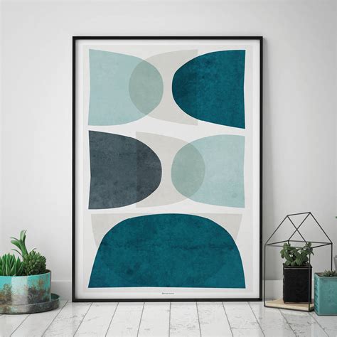 Abstract Wall Art Print Teal Wall Art By Bronagh Kennedy - Art Prints ...