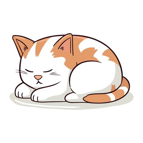 linda dibujos animados gato dormido en el piso. vector ilustración de un gato. 33286450 Vector ...