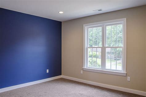 Master suite with blue royal blue accent wall ©Balducci Builders Blue Bedroom Walls, Blue ...