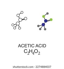 Icon Acetic Acid C2h4o2 Structure Consisting Stock Vector (Royalty Free ...