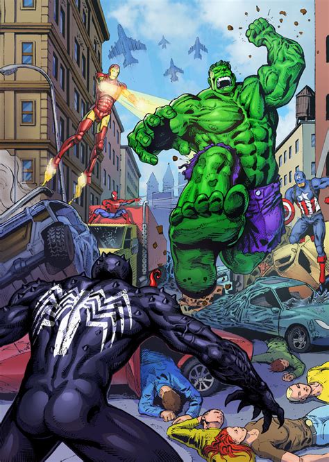 Venom vs Hulk color by ANDREYGORKOVENKO on DeviantArt