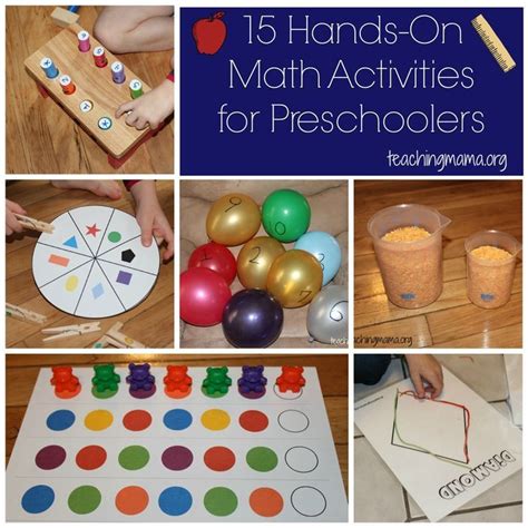 Hands-On Math Activities for Preschoolers | Math activities, Preschool ...