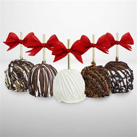 Five Gourmet Chocolate Caramel Apples - Big Bear Chocolates