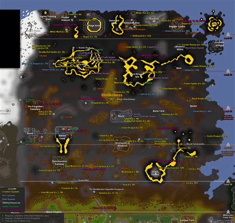 Map of all wilderness enemy locations (From Wiki) : r/2007scape