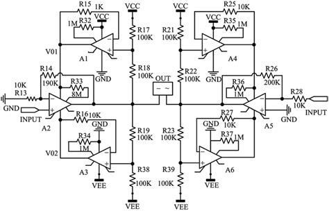 Schematic diagram of an amplifier circuit unit. | Download Scientific Diagram