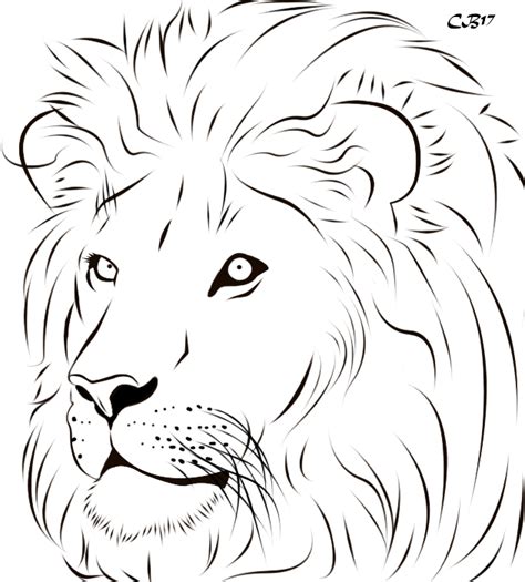 Drawing Lion Loin - Line Art Of Lion, free png image | Tete de lion ...