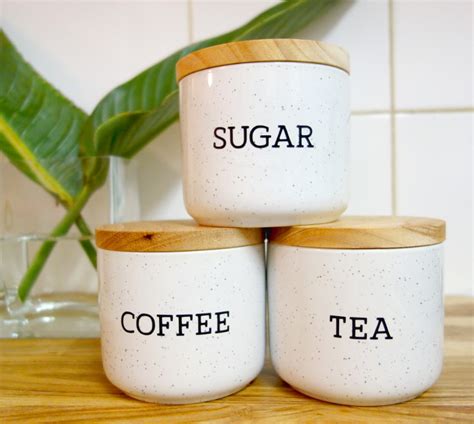 Coffee Tea Sugar label set | Ginger & Black