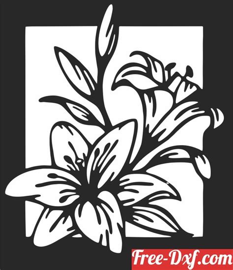 Free DXF — Flower Design wall art - free dxf download...