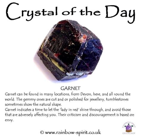 Garnet. Crystal healing propertieshttp://www.rainbow-spirit.co.uk/ | Crystals healing properties ...