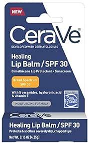 Amazon.com : CeraVe Healing Lip Balm With Broad Spectrum Spf 30, 0.15 Ounce : Beauty