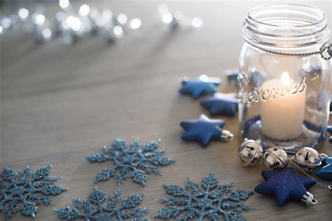 Photo of Festive blue themed Christmas party table | Free christmas images