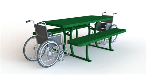 Picnic Table - All Steel | Picnic table, Wheelchair, Wheelchair friendly