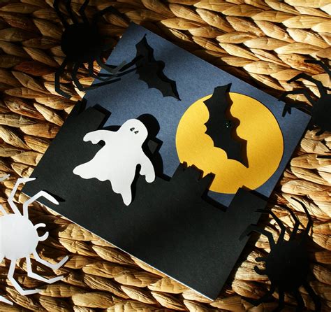 Craft Magic: Handmade Halloween Cards - Ghost, Castle Ruin, Bats and Full Moom - Bright