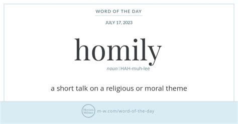 Word of the Day: Homily | Merriam-Webster