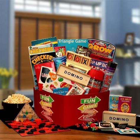 MORE FUN & GAMES GIFT BOX | Game night gift basket, Game night gift ...