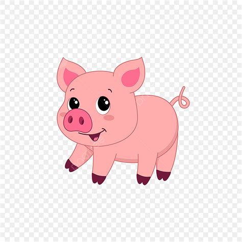 Cute Piggy Vector PNG Images, Cartoon Vector Clipart Fat Pink Cute Piggy Pig Clipart, Pig ...