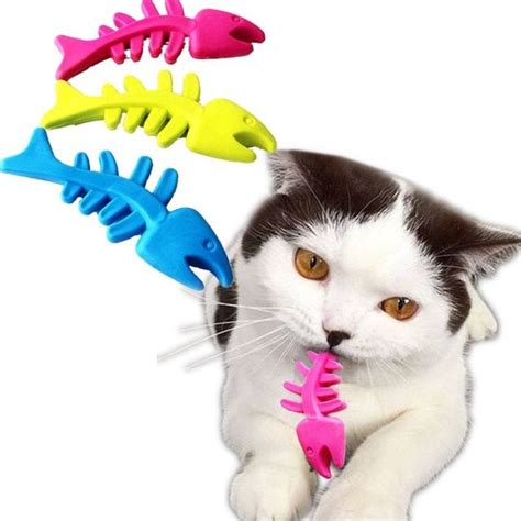 Pet Cat Chew Toys Puppy Rubber Dental Teeth Bites Bone Play Training Fetch Fun Toys Cat ...