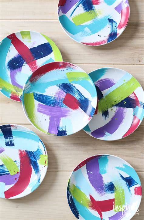 Brushstroke Painted Plates