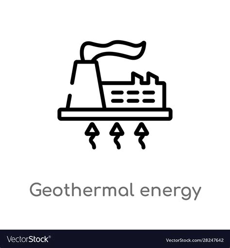 Outline geothermal energy icon isolated black Vector Image