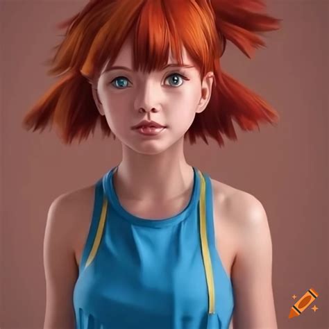 Realistic depiction of misty from pokemon on Craiyon