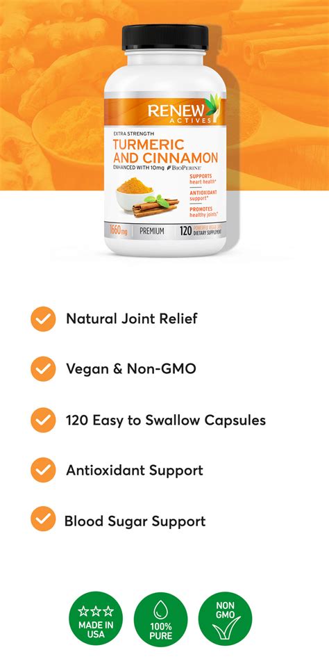 Renew Actives Turmeric Cinnamon Anti Inflammatory Supplement