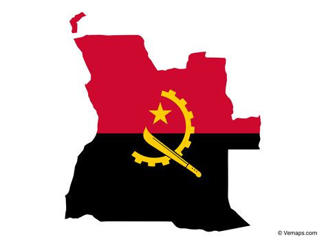 Flag Map of Angola | Free Vector Maps