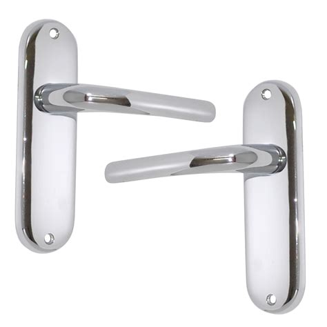 Polished Chrome Effect Internal Straight Latch Door Handle, 1 Set | Departments | DIY at B&Q