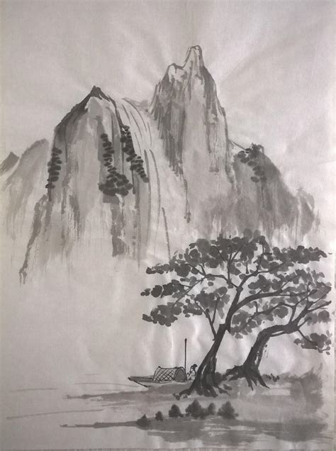 Mountainous Landscape - Chinese Brush Painting by Yabenaut on DeviantArt