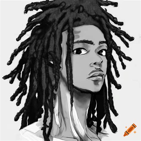 Anime black man with dreadlocks on Craiyon