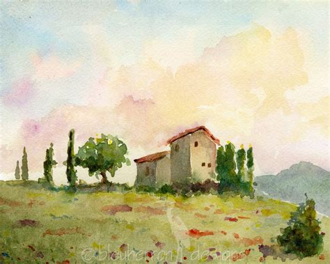 tuscany water colors - Google Search | Watercolor landscape, Italy painting, Italian landscape