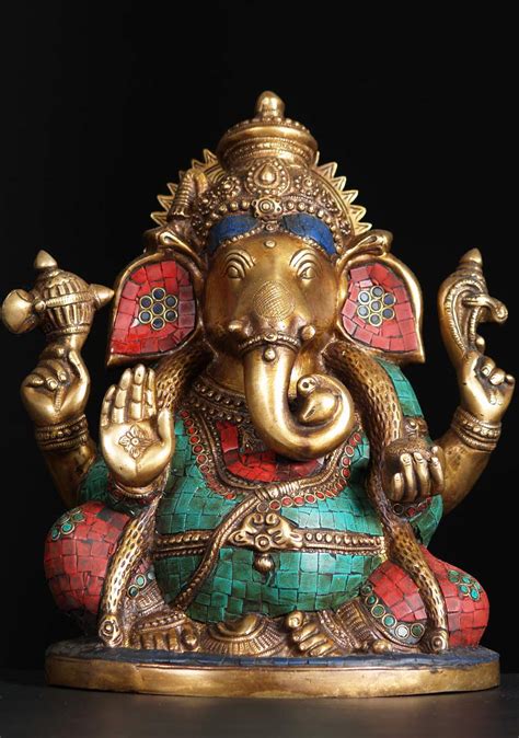 SOLD Large Ganesh Statue with Stones 13" (#72bs82): Hindu Gods & Buddha ...